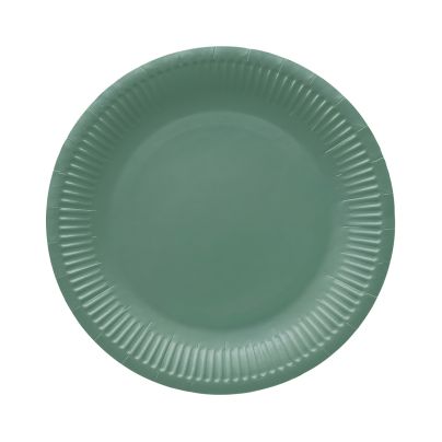 Talerz papierowy okrągły zielony Dark Green średnica 23 cm 8 sztuk