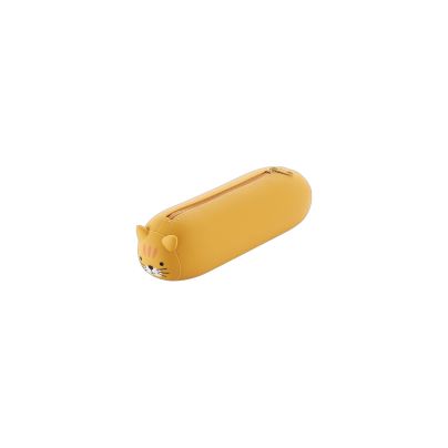 Piórnik tuba MIQUELRIUS, silikonowy soft touch, jednokomorowy 200×45×45mm, kotek, żółty