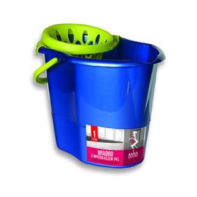 Wiadro ANNA ZARADNA z wyciskaczem premium 14 l niebieskie 1 szt.