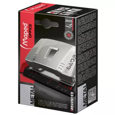 Dziurkacz Advanced metalowy 25 kartek srebrny metaliczny