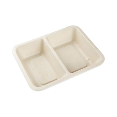 Pojemnik do zgrzewu z trzciny cukrowej dwudzielny 22,8 x 17,9 x 5 cm 50 sztuk