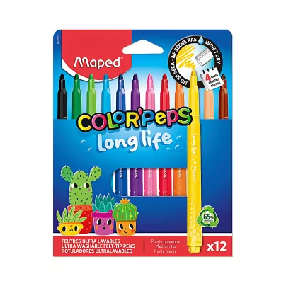 Flamastry Niewysychające Long Life 12 Kolorów