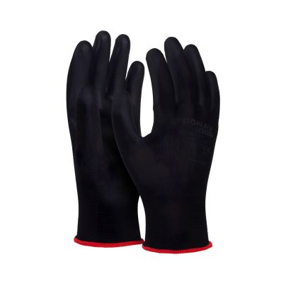 Rękawice ochronne DONAU SAFETY PU Black kat. II rozmiar 6 czarne