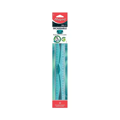 Linijka Flex elastyczna 30 cm z gumowym uchwytem niebiesko-zielona