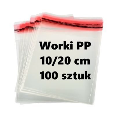 Worek foliowy polipropylenowy z klapką i odpowietrzaniem 100x200 mm 100 sztuk