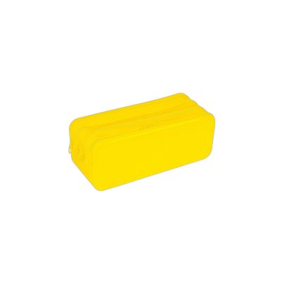 Piórnik silikonowy czterokomorowy GIMBOO, 200x80x75mm, żółty