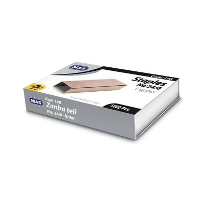 Zszywki MAS No 24/6 miedziowane 1000 sztuk