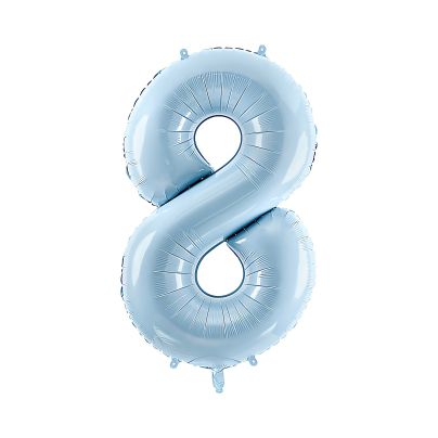 Balon Foliowy Cyfra 8 Jasnoniebieski 72cm