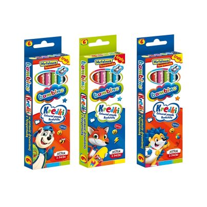 Kredki świecowe Bambino Jumbo 6 kolorów z temperówką