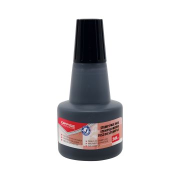 Tusz do pieczątek Office Products czarny 30ml do poduszek atramentowych szybkoschnący
