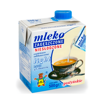 Mleko GOSTYŃ niesłodzone 500g 7,5% tłuszczu