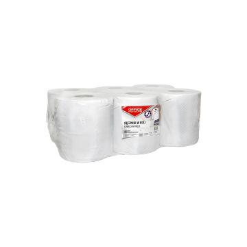Ręczniki papierowe w roli makulaturowe OFFICE PRODUCTS Maxi dwuwarstwowe białe 120m 6szt