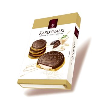 Cukierki karmelowe Kardynałki zabajone TAGO w polewie mlecznej 180g opakowanie