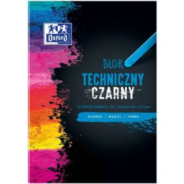 Blok techniczny czarny Oxford format A3 10 kartek