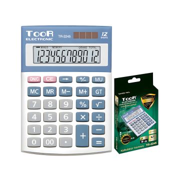 Kalkulator TOOR TR-2245, 12 pozycyjny, podwójne zasilanie
