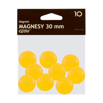 Magnes 30mm GRAND, żółty, 10 sztuk