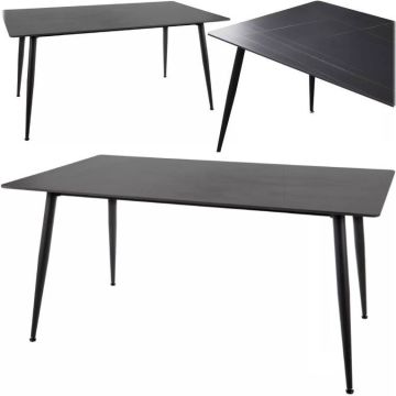 Stół prostokątny ceramiczny czarny mat 160x90 rozkładany Rion Signal