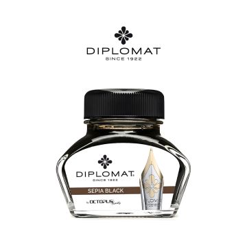 Atrament do piór wiecznych DIPLOMAT w kałamarzu 30 ml czarny sepia