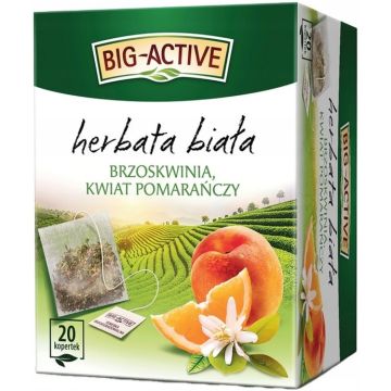Herbata biała BIG-ACTIVE Brzoskwinia i kwiat pomarańczy 20 torebek