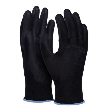 Rękawice ochronne DONAU SAFETY PU Black kat. II rozmiar 9 czarne