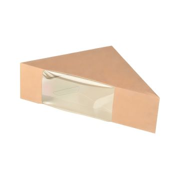 Opakowanie papierowe na kanapki brązowe 12,3 x 12,3 x 5,2 cm 50 sztuk