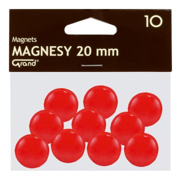 Magnes 20mm GRAND czerwony 10 sztuk