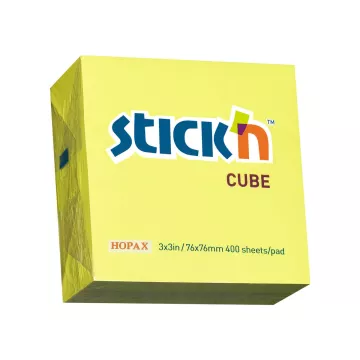 Notes kostka 76x76mm żółty neon 400 kartek