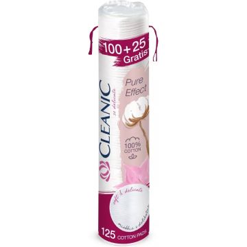 Płatki Kosmetyczne Bawełniane Cleanic Pure Effect 125 sztuk