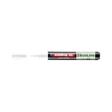 Marker olejowy na bazie wody Edding EcoLine E-50, 2-3 mm, biały