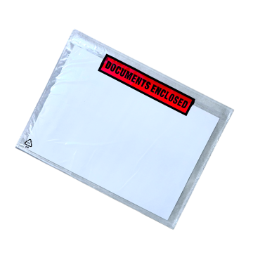 Doklejka Kurierska C4 z Nadrukiem "Documents Enclosed" Samoprzylepna 100 szt.