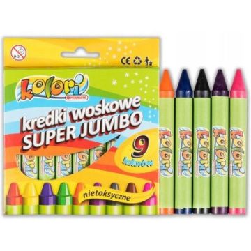 Kredki woskowe Super Jumbo 9 kolorów