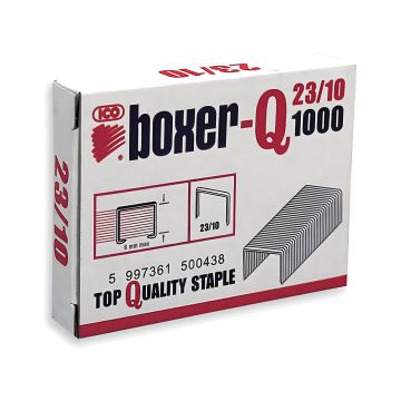 Zszywki biurowe ICO Boxer, 23/10, galwanizowane, opakowanie 1000 sztuk