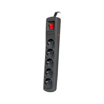 ARMAC listwa zasilająca R5 3m czarna 5x230V PL 10A przeciwprzepięciowa