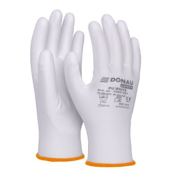 Rękawice ochronne DONAU SAFETY PU White kat. II rozmiar 7 białe
