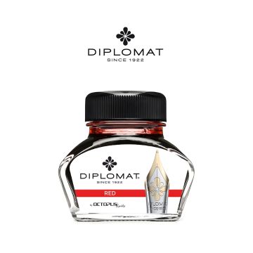 Atrament do piór wiecznych DIPLOMAT w kałamarzu 30 ml czerwony