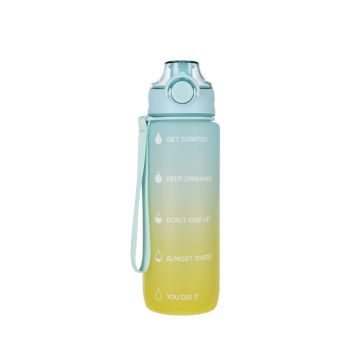 Bidon sportowy z tworzywa sztucznego 750 ml zielony lub niebieski