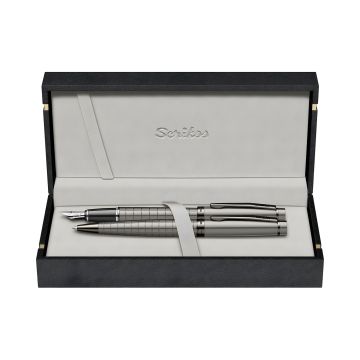 Zestaw pióro i długopis Scrikss Honour 38 w etui, kolor szary
