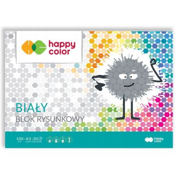 Blok Rysunkowy A3 100g Biały HAPPY COLOR
