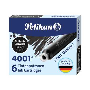 Naboje krótkie Pelikan TP/6  czarne 6 sztuk