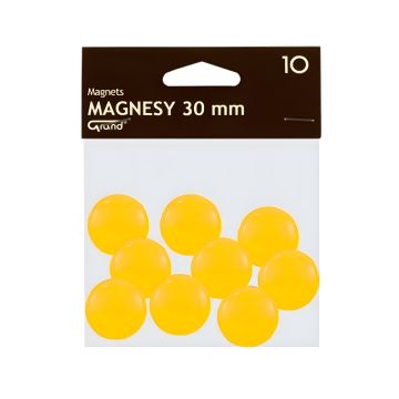 Magnes 30mm GRAND, żółty, 10 sztuk