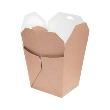 Menubox papierowy do noodle 700 ml 8,5 x 7,5 x 10,5 cm z klapką 50 sztuk
