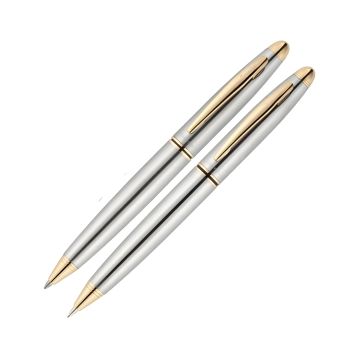 Zestaw długopis i ołówek Scrikss Knight 88 w etui, kolor złoty chrom