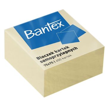 Karteczki samoprzylepne Bantex 75x75mm, 400 kartek, żółty