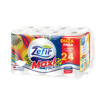 Papier toaletowy bezzapachowy Zefir 24 rolki – miękki, 2-warstwowy papier higieniczny