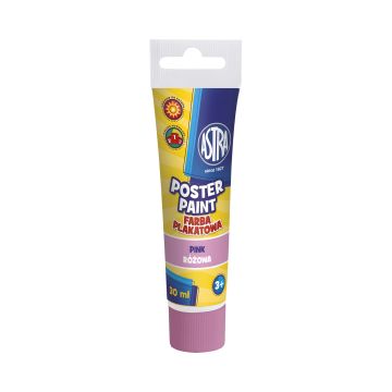 Farby plakatowe w tubach różowe 30 ml zestaw 6 sztuk