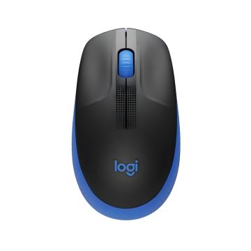 Logitech Mysz M190 niebieska bezprzewodowa – myszka optyczna USB do laptopa i komputera