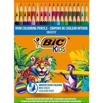 Kredki Drewniane ECO SMOOTH 48 Kolorów BIC