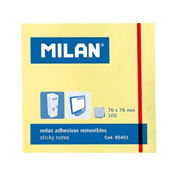 Bloczki samoprzylepne MILAN 76x76 żółte 10 sztuk