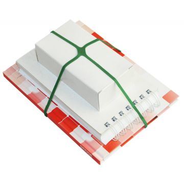 Gumki krzyżowe OFFICE PRODUCTS średnica 100mm 1,5x4mm 60% kauczuku zielone 1000g zgrzewka