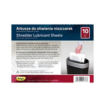 Arkusze do oliwienia niszczarek Argo